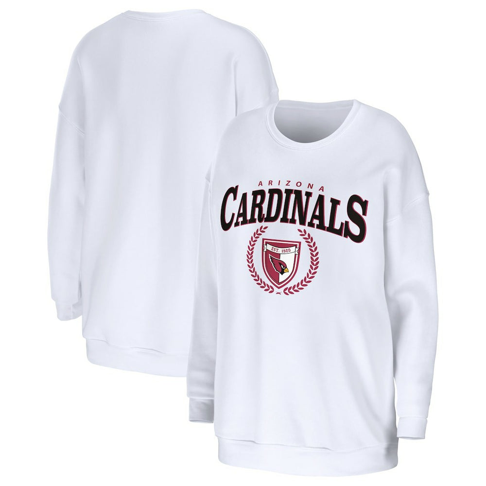 Arizona Cardinals WEAR by Erin Andrews Women's Oversized Pullover Sweatshirt - White outlet