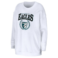 Philadelphia Eagles WEAR by Erin Andrews Women's Oversized Pullover Sweatshirt - White sale