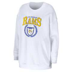Los Angeles Rams WEAR by Erin Andrews Women's Oversized Pullover Sweatshirt - White cheap