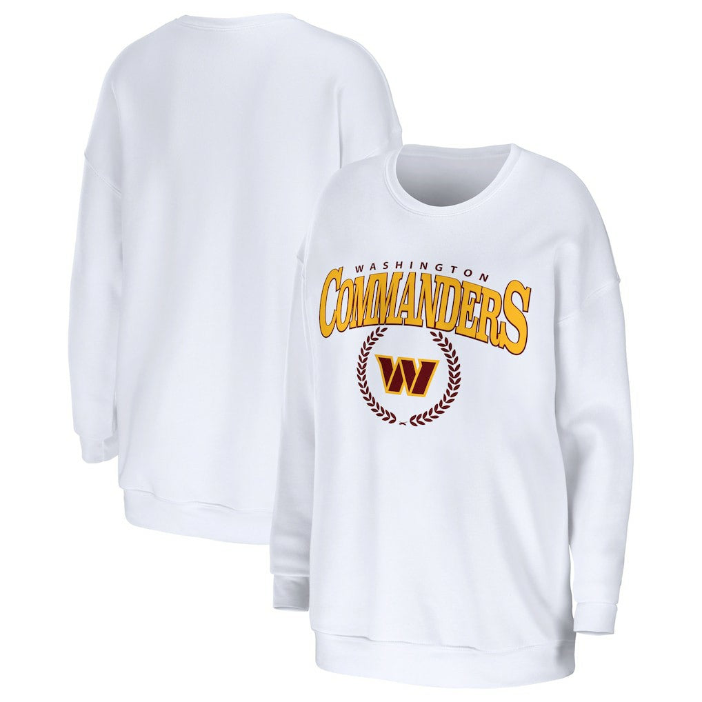 Washington Commanders WEAR by Erin Andrews Women's Oversized Pullover Sweatshirt - White for sale