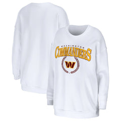 Washington Commanders WEAR by Erin Andrews Women's Oversized Pullover Sweatshirt - White for sale