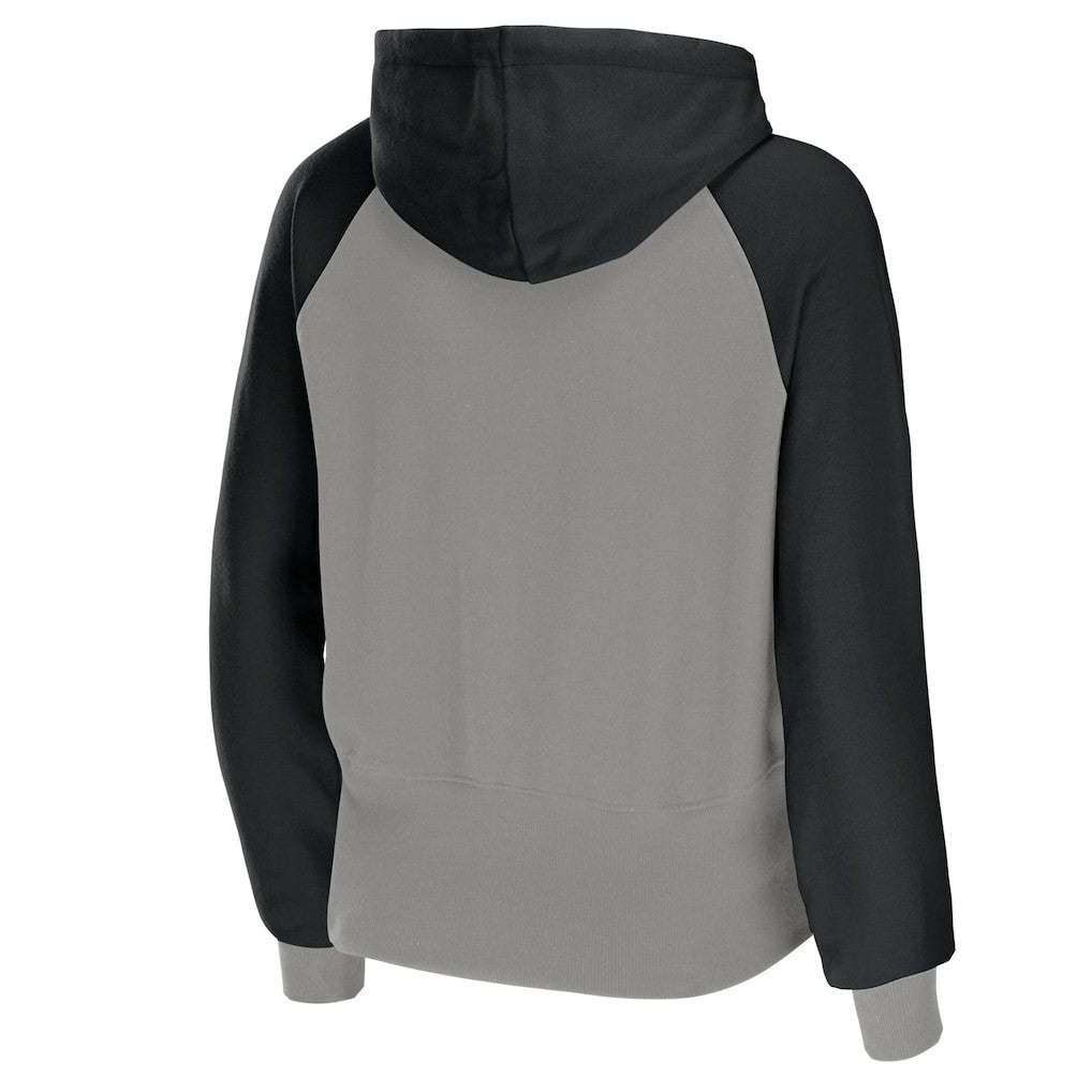 Las Vegas Raiders WEAR by Erin Andrews Women's Colorblock Lightweight Full-Zip Hoodie - Silver on sale