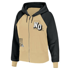 New Orleans Saints WEAR by Erin Andrews Women's Colorblock Lightweight Full-Zip Hoodie - Gold on sale
