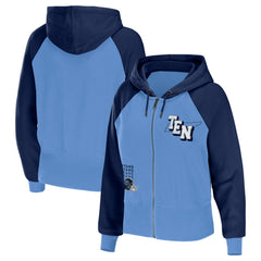 Tennessee Titans WEAR by Erin Andrews Women's Colorblock Lightweight Full-Zip Hoodie - Light Blue online