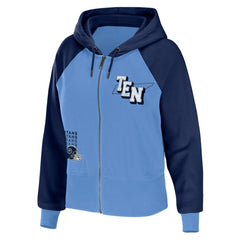 Tennessee Titans WEAR by Erin Andrews Women's Colorblock Lightweight Full-Zip Hoodie - Light Blue online