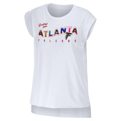 Atlanta Falcons WEAR by Erin Andrews Women's Greetings From Muscle T-Shirt - White for sale