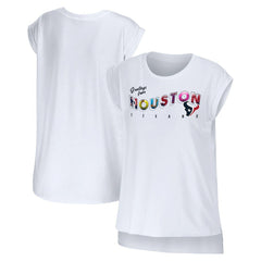 Houston Texans WEAR by Erin Andrews Women's Greetings From Muscle T-Shirt - White discount