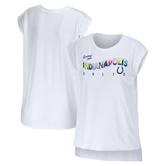 Indianapolis Colts WEAR by Erin Andrews Women's Greetings From Muscle T-Shirt - White cheap