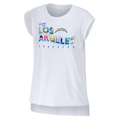 Los Angeles Chargers WEAR by Erin Andrews Women's Greetings From Muscle T-Shirt - White sale
