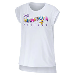 Minnesota Vikings WEAR by Erin Andrews Women's Greetings From Muscle T-Shirt - White sale