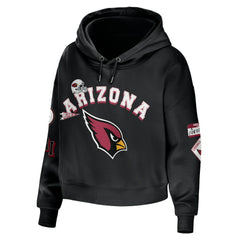 Arizona Cardinals WEAR by Erin Andrews Women's Modest Cropped Pullover Hoodie - Black sale