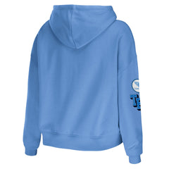 Tennessee Titans WEAR by Erin Andrews Women's Modest Cropped Pullover Hoodie - Light Blue for sale