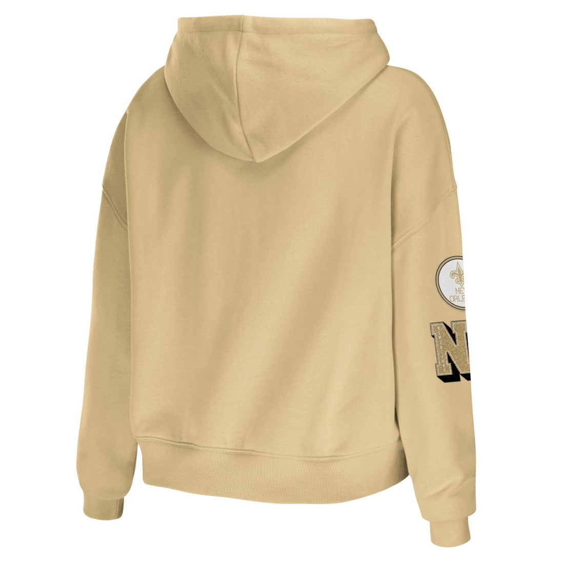 New Orleans Saints WEAR by Erin Andrews Women's Plus Size Modest Cropped Pullover Hoodie - Gold discount