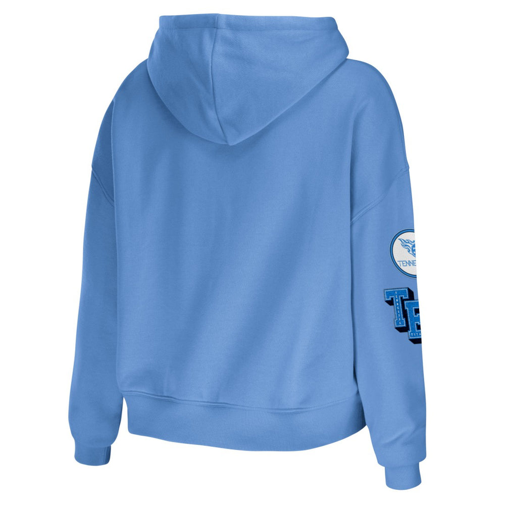 Tennessee Titans WEAR by Erin Andrews Women's Plus Size Modest Cropped Pullover Hoodie - Light Blue outlet