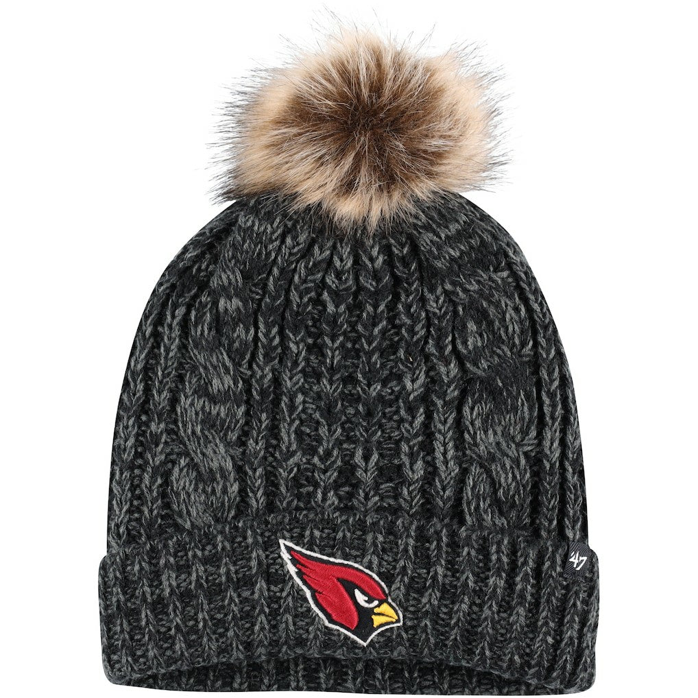 Arizona Cardinals '47 Women's Meeko Cuffed Knit Hat with Pom - Black cheap
