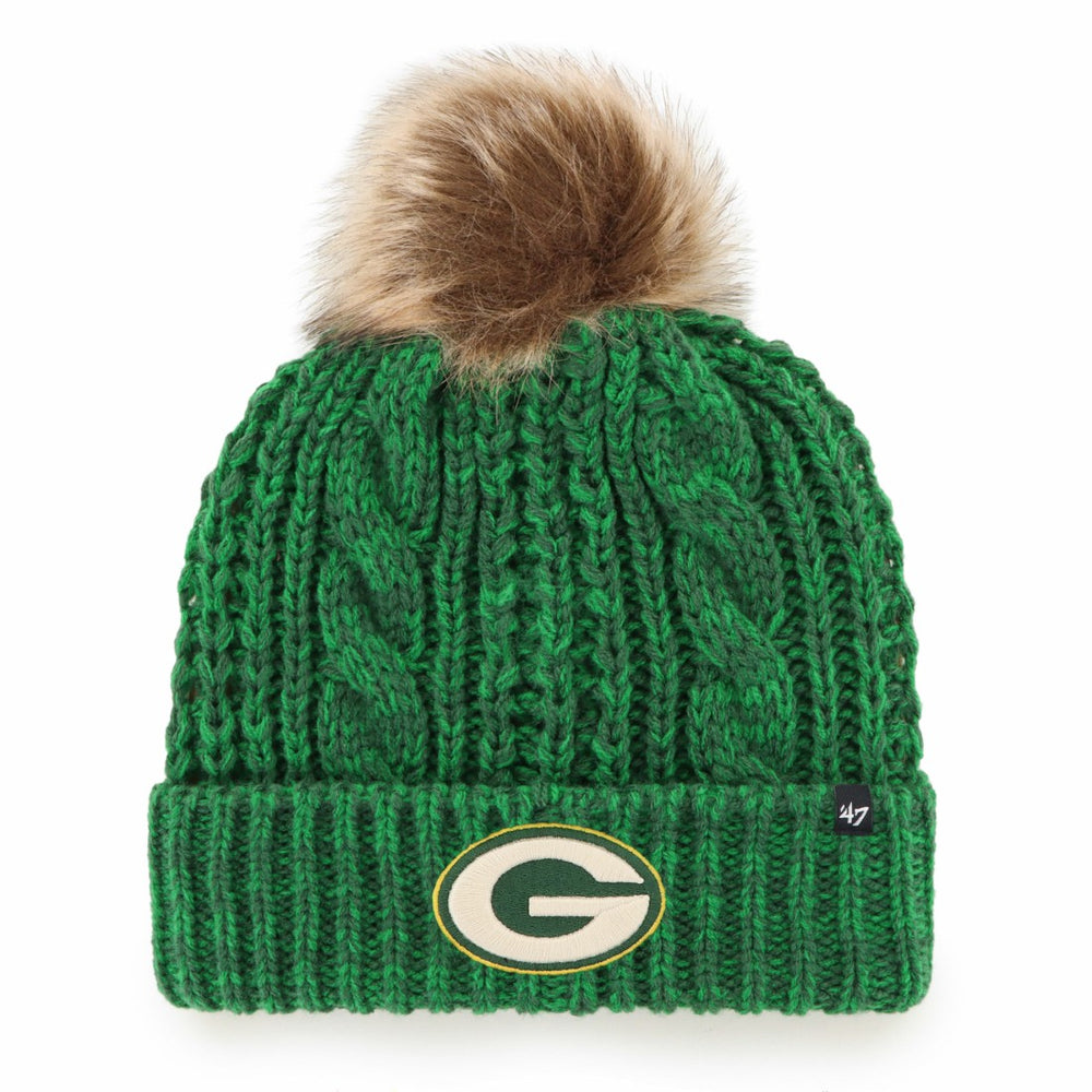 Green Bay Packers '47 Women's Meeko Cuffed Knit Hat with Pom - Green discount