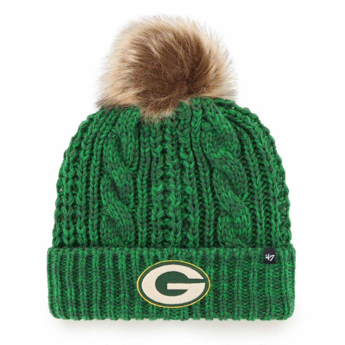 Green Bay Packers '47 Women's Meeko Cuffed Knit Hat with Pom - Green discount