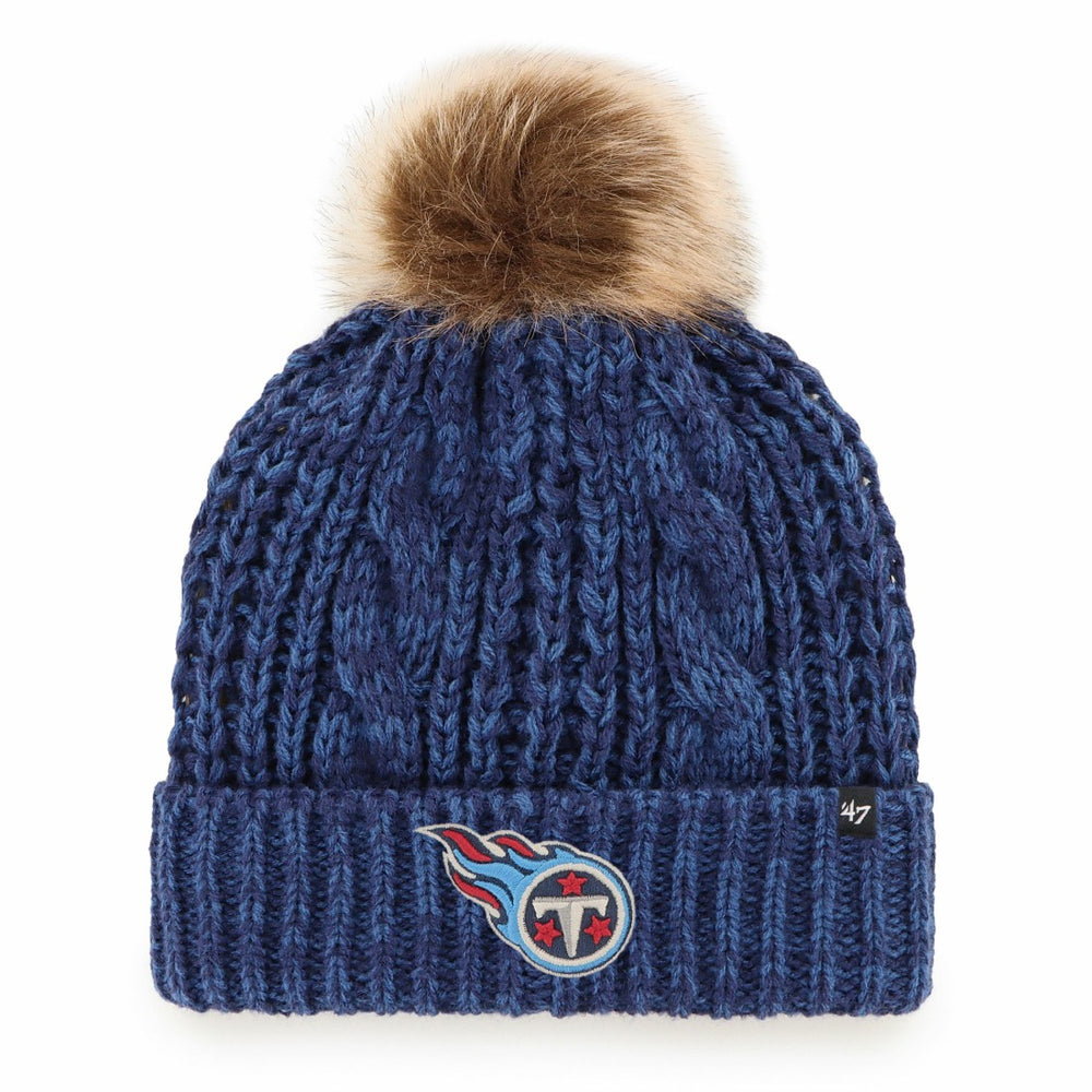Tennessee Titans '47 Women's Meeko Cuffed Knit Hat with Pom - Navy on sale