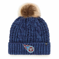 Tennessee Titans '47 Women's Meeko Cuffed Knit Hat with Pom - Navy on sale