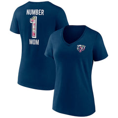 Chicago Bears Women's Plus Size Mother's Day #1 Mom V-Neck T-Shirt - Navy discount