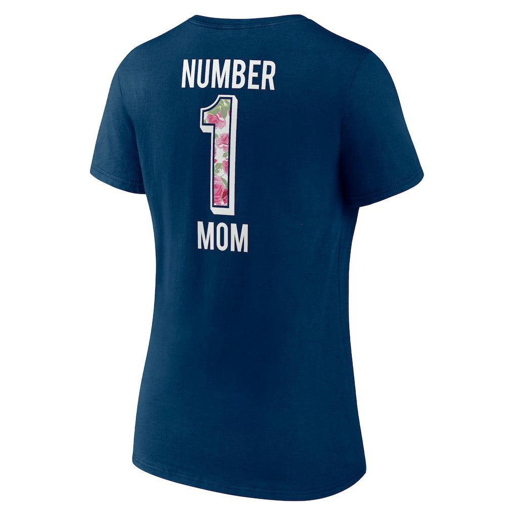 Chicago Bears Women's Plus Size Mother's Day #1 Mom V-Neck T-Shirt - Navy discount
