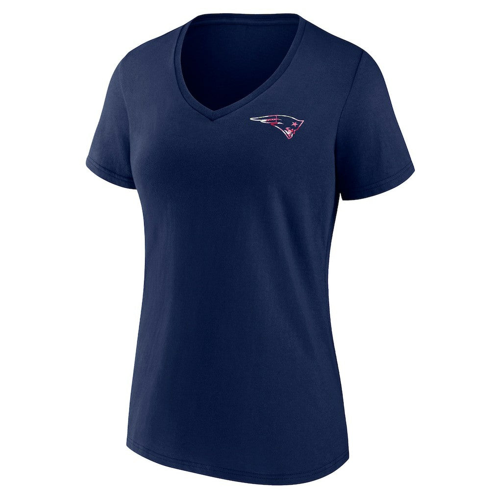 New England Patriots Women's Plus Size Mother's Day #1 Mom V-Neck T-Shirt - Navy on sale