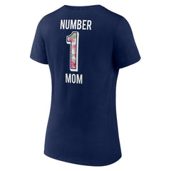 New England Patriots Women's Plus Size Mother's Day #1 Mom V-Neck T-Shirt - Navy on sale