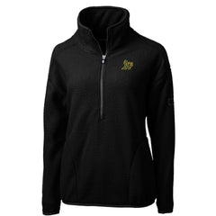 Athletics Cutter & Buck Women's Cascade Eco Sherpa Fleece Quarter-Zip Pullover Jacket Black