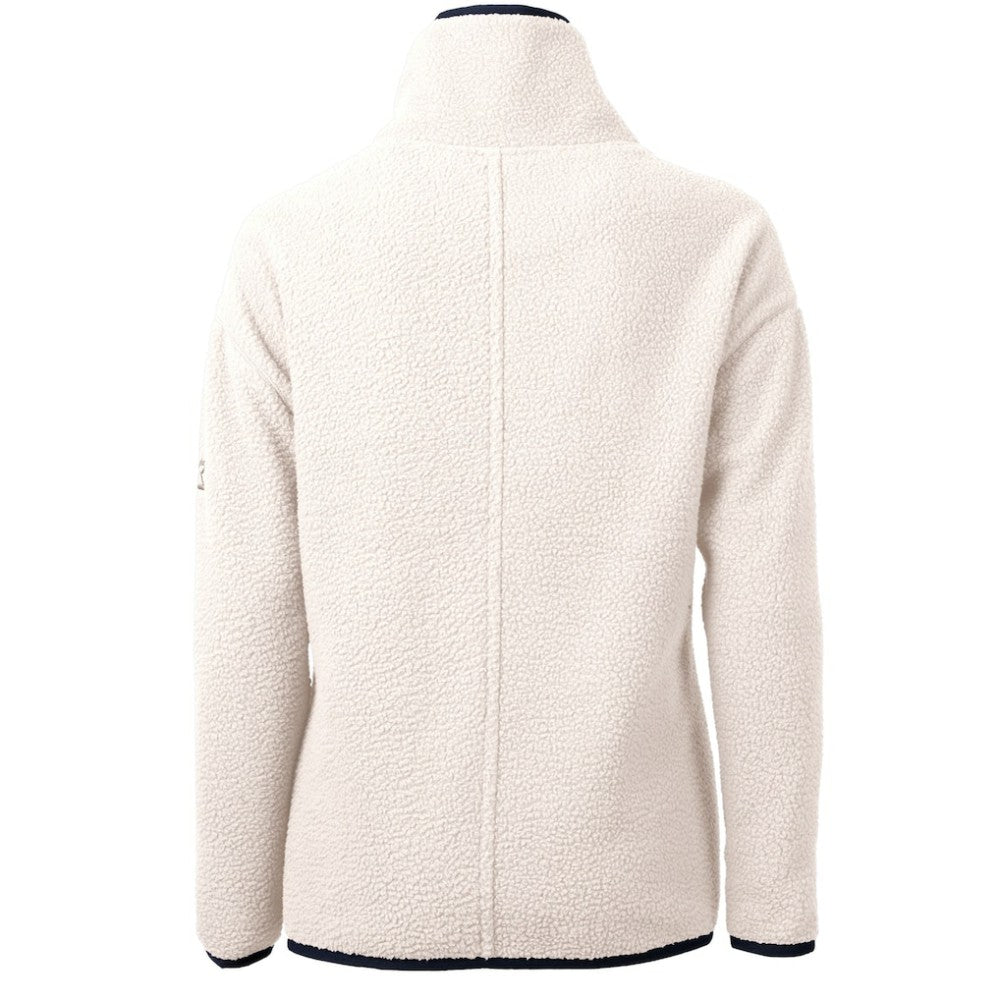 Philadelphia Phillies Cutter & Buck Women's Cascade Eco Sherpa Fleece Quarter-Zip Pullover Jacket White/Navy