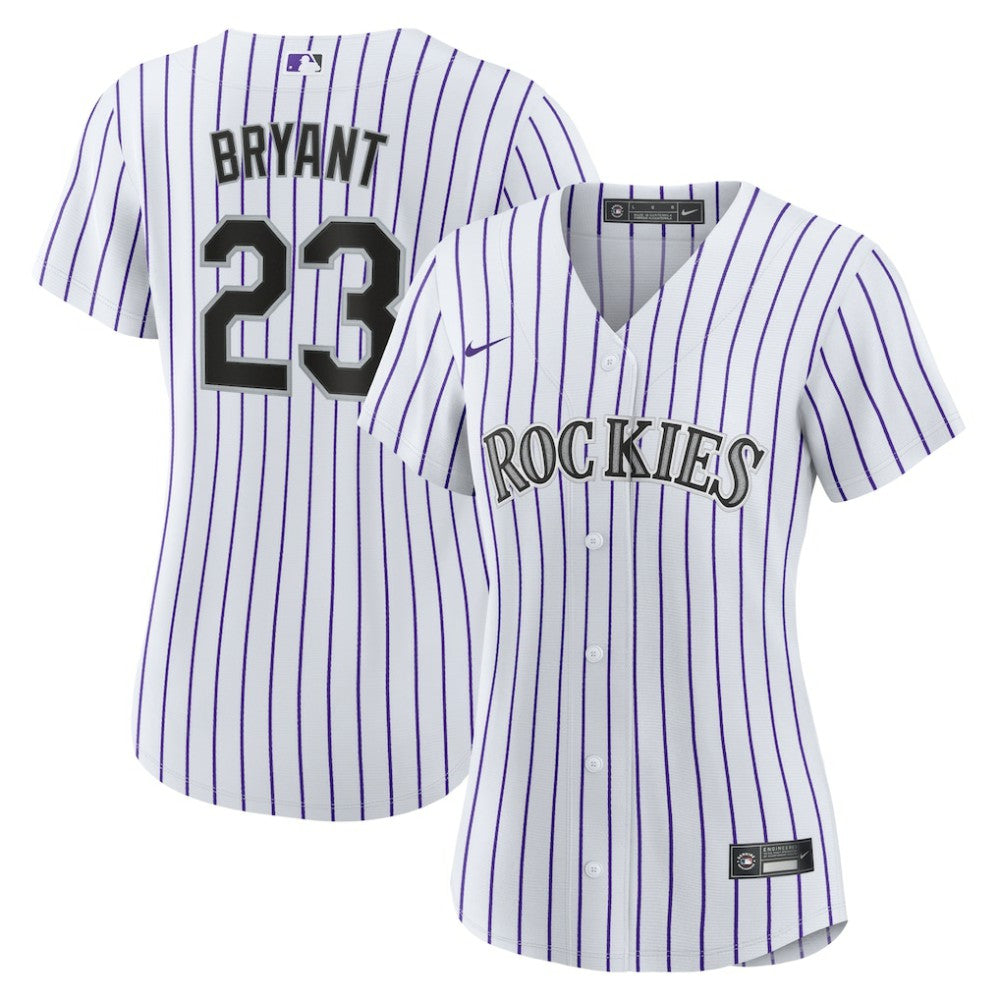 Kris Bryant Colorado Rockies Women's Replica Player Jersey White/Purple