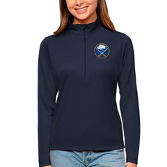 Buffalo Sabres Antigua Women's Tribute Quarter-Zip Pullover Top - Navy Pullover