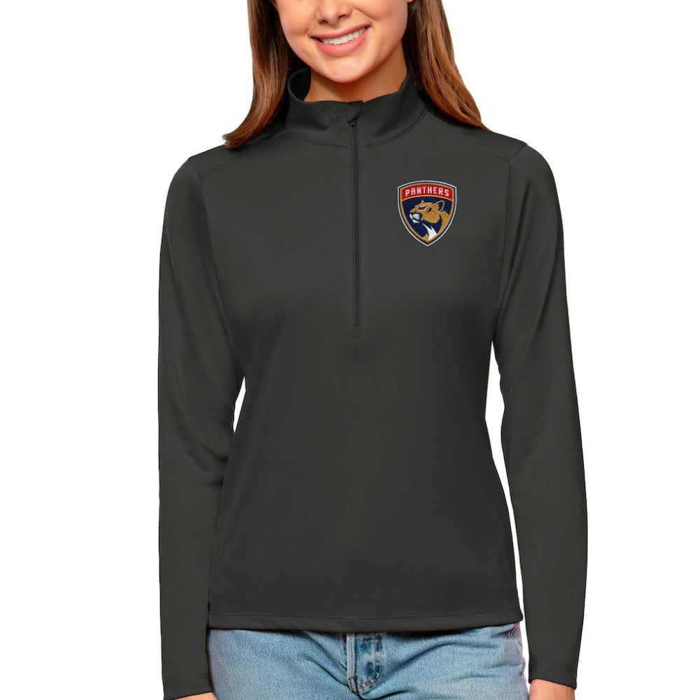Florida Panthers Antigua Women's Tribute Quarter-Zip Pullover Top - Charcoal Pullover