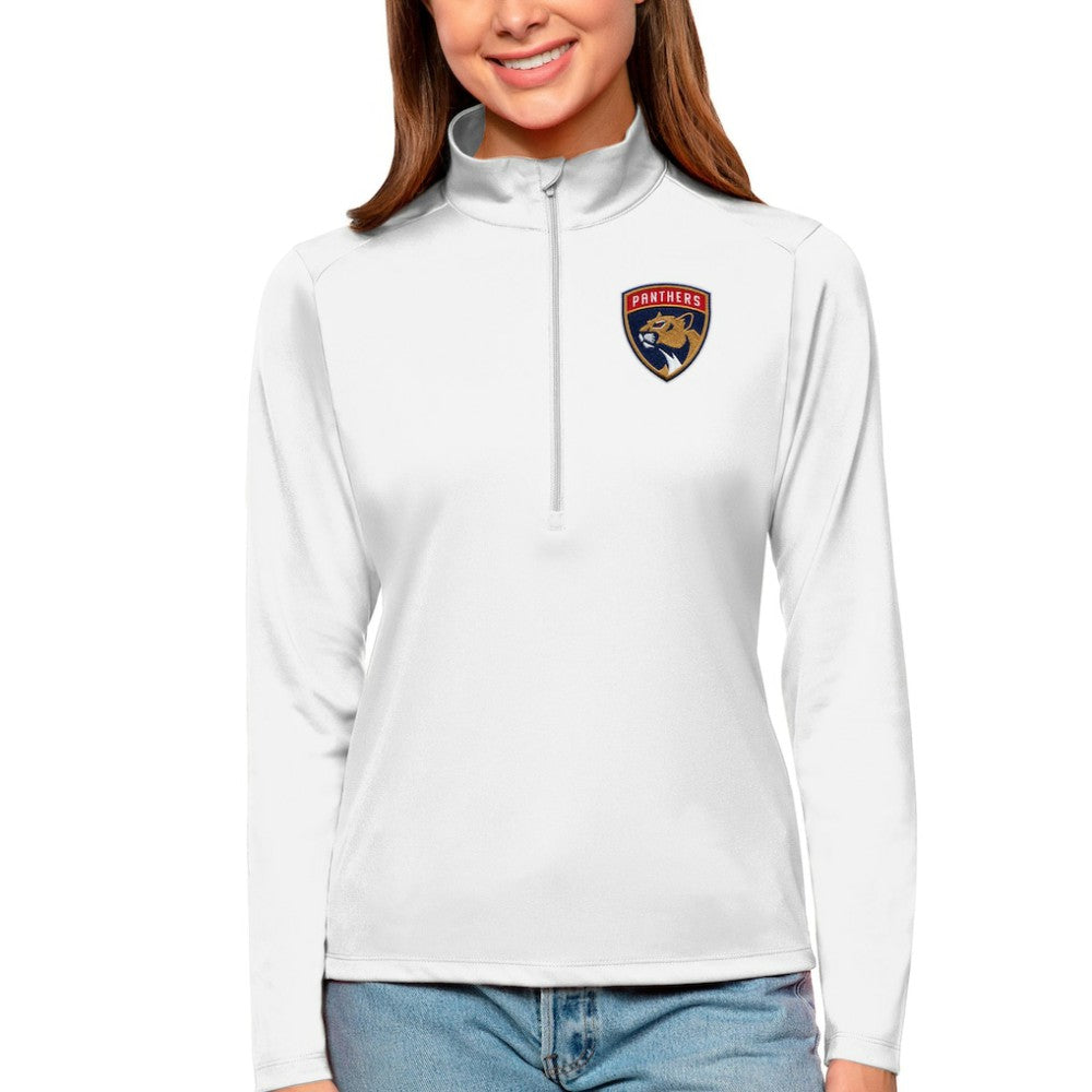 Florida Panthers Antigua Women's Tribute Quarter-Zip Pullover Top - White Pullover