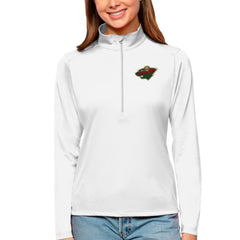 Minnesota Wild Antigua Women's Tribute Quarter-Zip Pullover Top - White Pullover