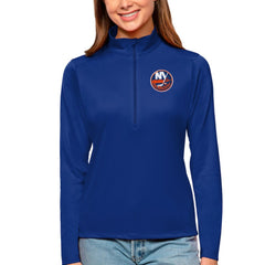 New York Islanders Antigua Women's Tribute Quarter-Zip Pullover Top - Royal Pullover