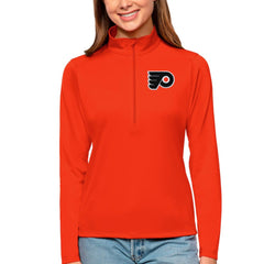 Philadelphia Flyers Antigua Women's Tribute Quarter-Zip Pullover Top - Orange Pullover