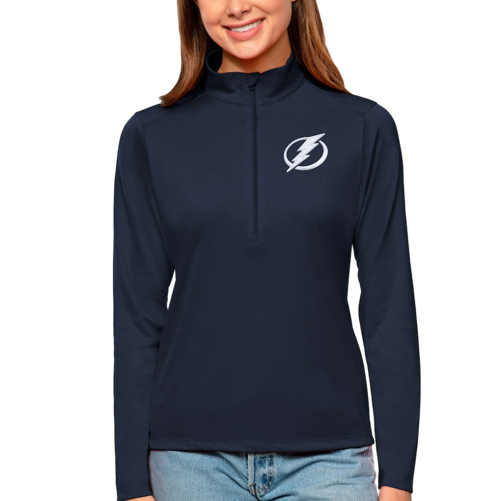 Tampa Bay Lightning Antigua Women's Tribute Quarter-Zip Pullover Top - Navy Pullover