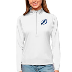 Tampa Bay Lightning Antigua Women's Tribute Quarter-Zip Pullover Top - White Pullover