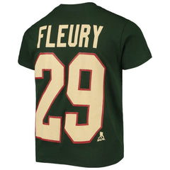 Marc-Andre Fleury Minnesota Wild Youth Player Name & Number T-Shirt - Green T-shirts