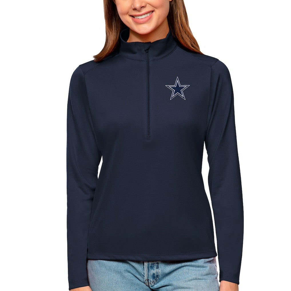 Dallas Cowboys Antigua Women's Tribute Half-Zip Top - Navy cheap