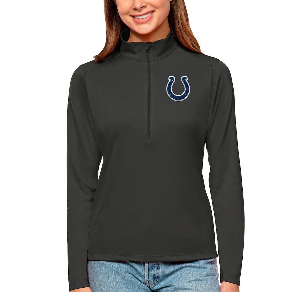 Indianapolis Colts Antigua Women's Tribute Half-Zip Top - Charcoal for sale