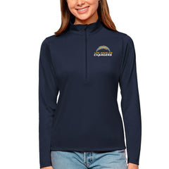 Los Angeles Chargers Antigua Women's Tribute Half-Zip Top - Navy on sale