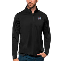 Colorado Avalanche Antigua Tribute Quarter-Zip Pullover Top - Black Pullover