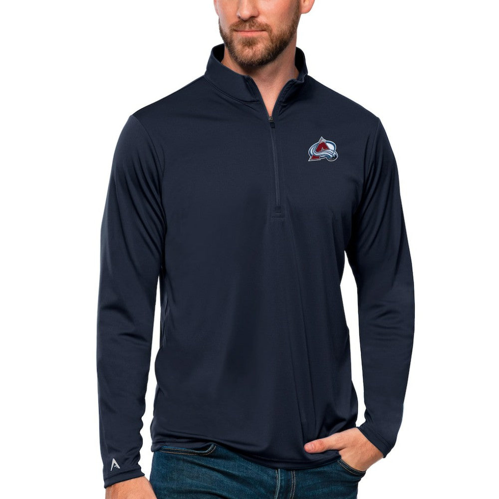 Colorado Avalanche Antigua Tribute Quarter-Zip Pullover Top - Navy Pullover