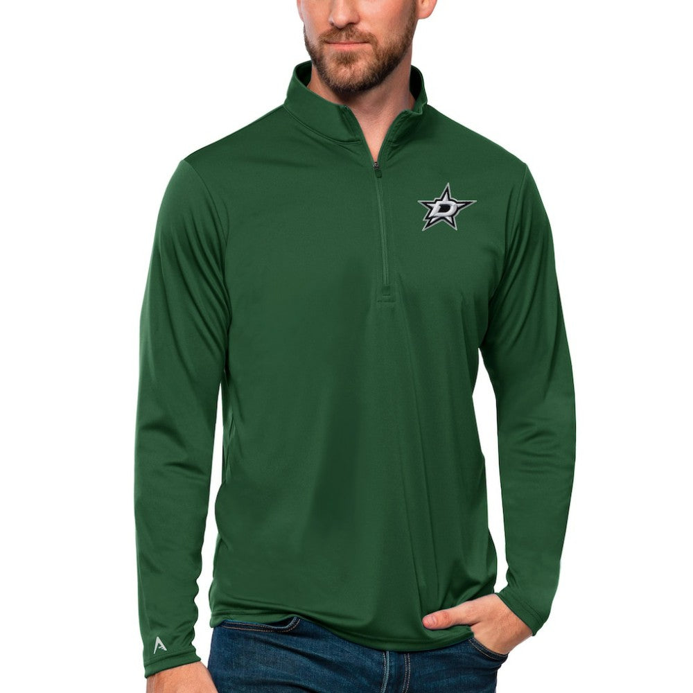 Dallas Stars Antigua Tribute Quarter-Zip Pullover Top - Forest Green Pullover