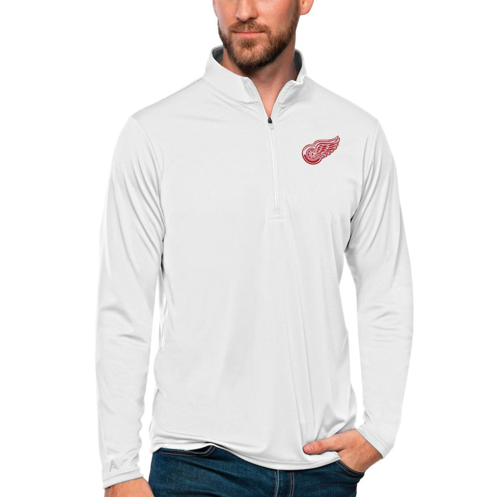 Detroit Red Wings Antigua Tribute Quarter-Zip Pullover Top - White Pullover