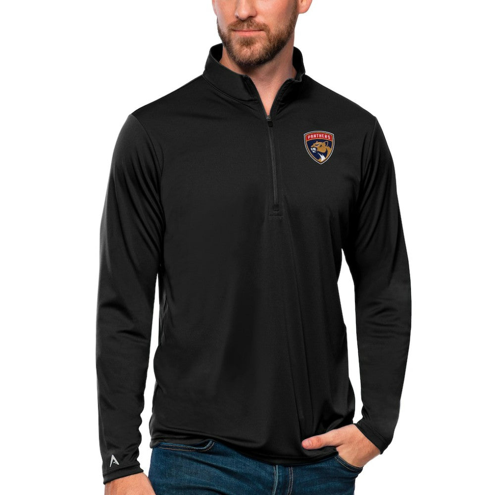 Florida Panthers Antigua Tribute Quarter-Zip Pullover Top - Black Pullover