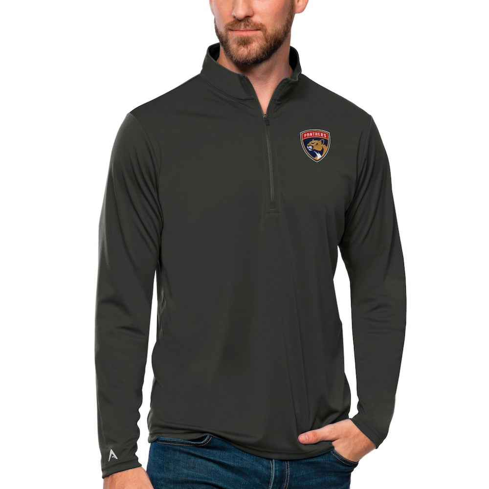 Florida Panthers Antigua Tribute Quarter-Zip Pullover Top - Charcoal Pullover