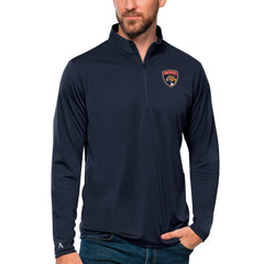 Florida Panthers Antigua Tribute Quarter-Zip Pullover Top - Navy Pullover