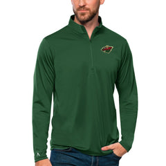 Minnesota Wild Antigua Tribute Quarter-Zip Pullover Top - Green Pullover
